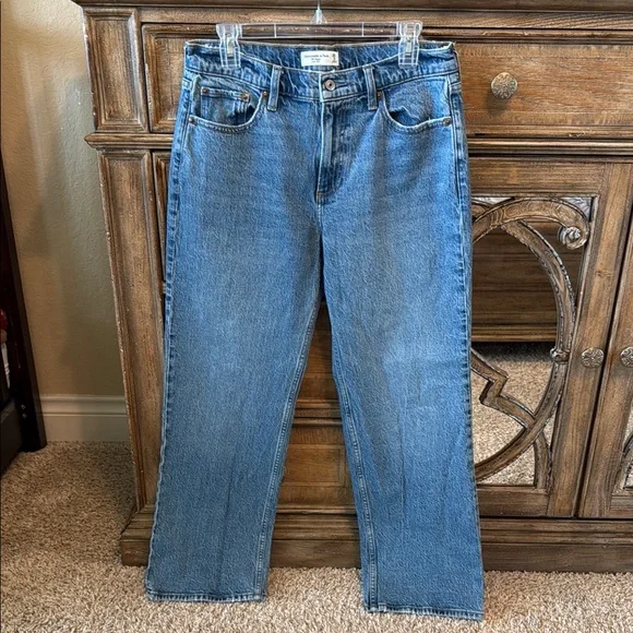 Abercrombie & Fitch baggy low rise jean 28/6s denim casual relaxed wide bootcut - Picture 1 of 6